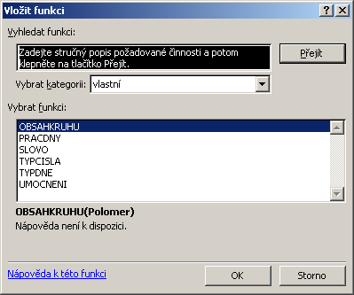 Dialog Vloit funkci